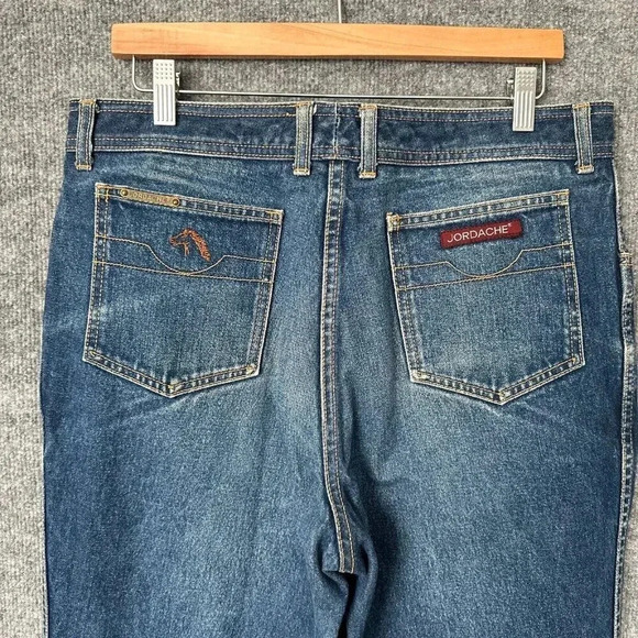 Vintage 80s Jordache Jeans Mens 34 x 27 Horse Head Straight Leg Faded Denim - Picture 5 of 16